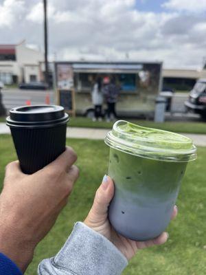Blueberry Matcha Oat-milk Latte