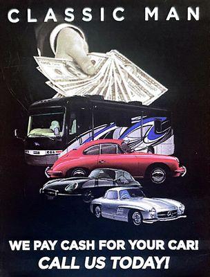 We buy sell trade all rv types and classic cars