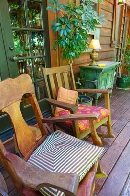 Comfy sitting area on the front deck