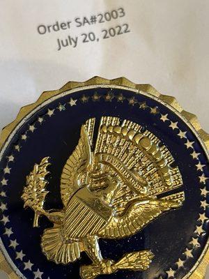 Marred Presidential Service Badge