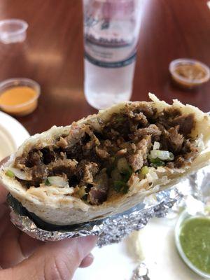 Asada burrito no frijoles