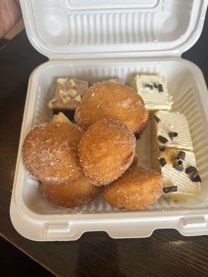 Oh, I snapped a pic of a few desserts we took to go. They were tasty. The round sugar roll is my absolute fave though!