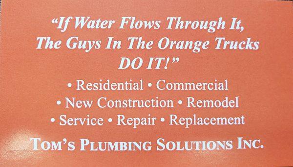 Tom's Plumbing Solutions