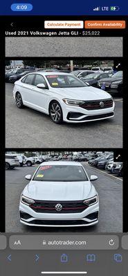 The car before I even came to test drive it.