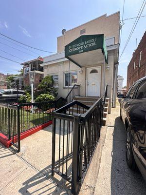 Front of his establishment