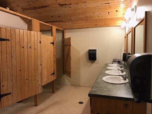 The women's restroom in the bath house.