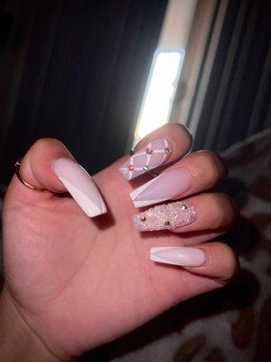 Coffin Acrylic Nails (Birthday Edition)