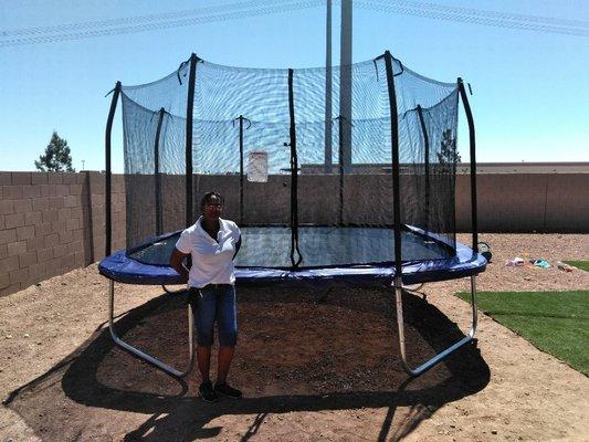 14ft Skywalker square trampoline assembled by HHHS in Mesa, AZ