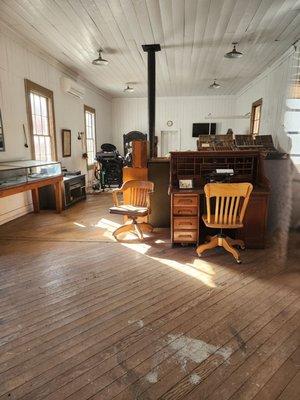 Inside the print shop (taken outside from the window so a little blurry)