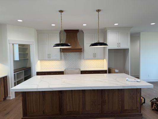 Kitchen with beautiful cabinets and island