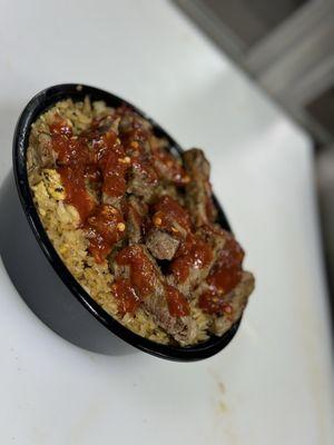 Steak and fried rice plate :)