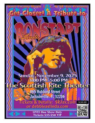 Coming to The Scottish Rite Theater. Get your tickets now. Scan QR code for details a ticket link.
