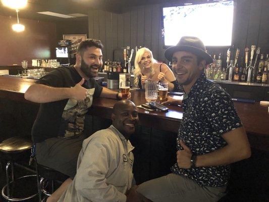 The first pitcher of beer ever served at TJ's.