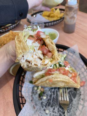 Fish taco on corn tortilla