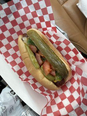 A real Chicago style dog! (Minus the poppy seed bun as they are tough to get in Tucson)