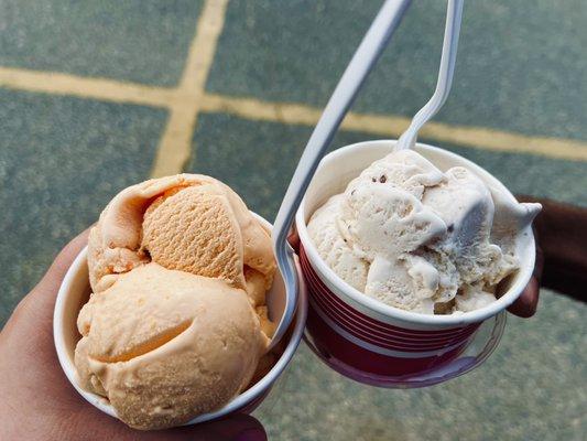 Homemade Ice Cream (Peach and Reese's)!