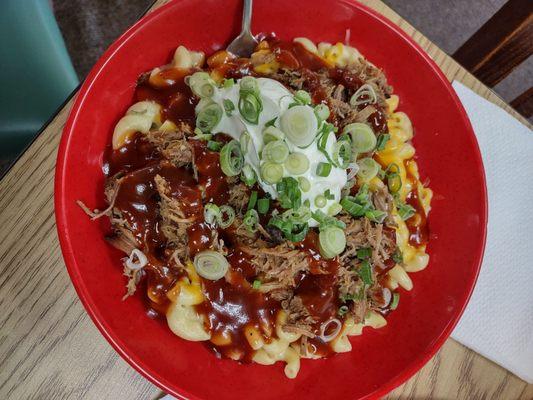 Pulled Pork Mac and Cheese.