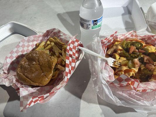 Burger and Nismo Loaded Fries