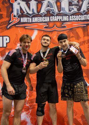 Liam, Denis and Tin FaceTiming MamaSavage after winning their matches