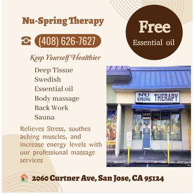 Nu Spring Therapy
2060 Curtner Ave, San Jose, CA 95124
