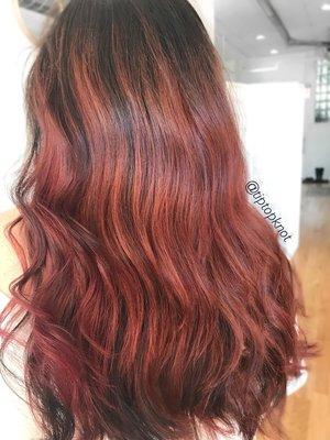 Rose gold hand painted balayage coming your way!