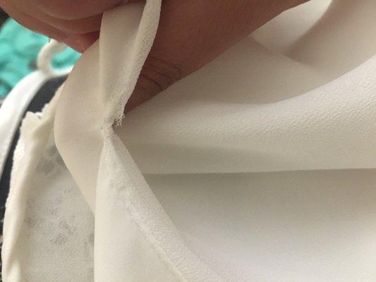 The small little tear on the back.