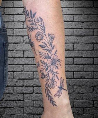 Floral tattoo Mr.Inkwells Tattoo and Piercing Studio #tattooshop