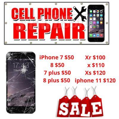 Iphone Screen Repair Pricing 
Limited time sale call to make sure we have tour screen in Stock.