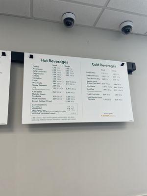Cafe menu
