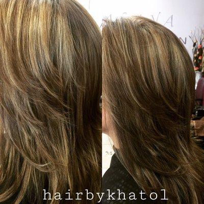 Color highlights toner and cut it looks amazing