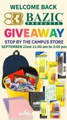 Bazic giveaway event during welcome week