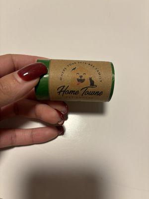 Single poop bag sold at register! Check out the custom logo!