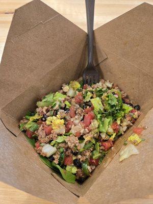 Turkey Sausage Taco Salad bowl