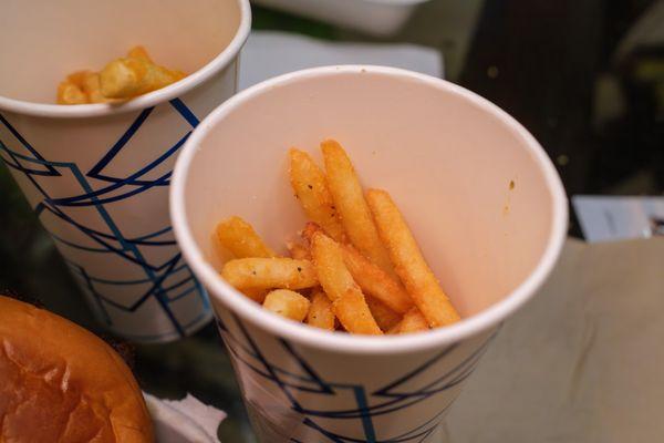 my bride couldn't wait to eat the fries, so they were half gone by the time they arrived at the house