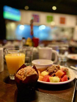 Breakfast buffet at the restaurant