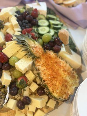 A delicious, esthetic fruit & cheese display.