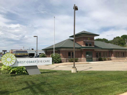 West Coast Eyecare building and sign