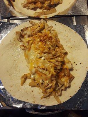 Chicken bacon tater wrap Mm mm mm!