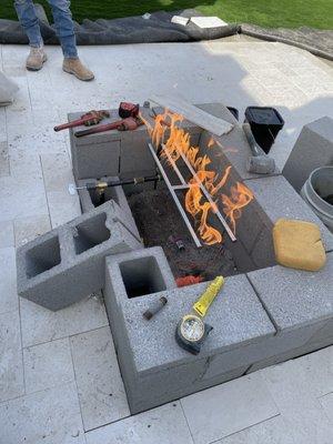 This is how it looks like when we are installing fire pits.