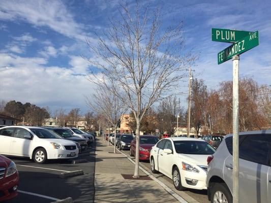 Park your car on this street and also, park at the free parking lot on the right side of the street.