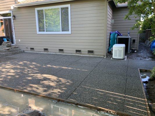 New aggregate pad curing.