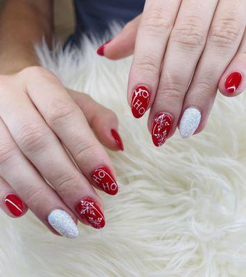 Christmas nail design by our technicians