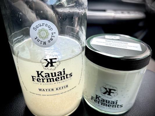 Soursop Lime Mint Water Kefir and Organic Coconut Kefir