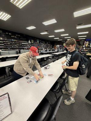 He donated all his cards to this kid except the TINA. also shout out to Nicks aunt carol