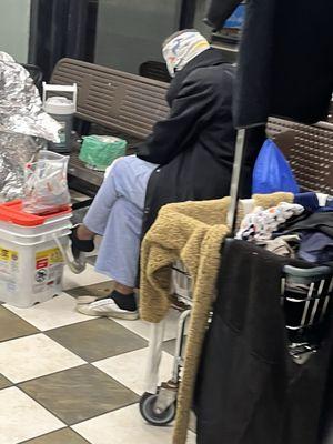 Made me feel so unsafe! They just let anybody in this establishment. This lady stunk was rude and the worker did nothing about it.