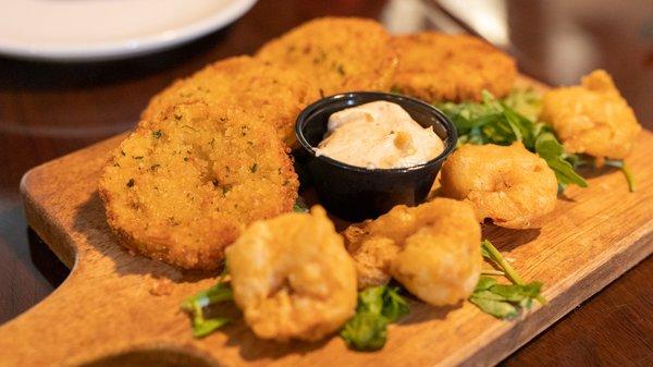 Creole Board: Fried Green Tomatoes, Fried Shrimp, Cajun Aioli