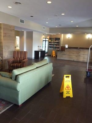 Front desk and couch area