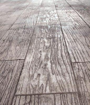 Wood plank stamped concrete