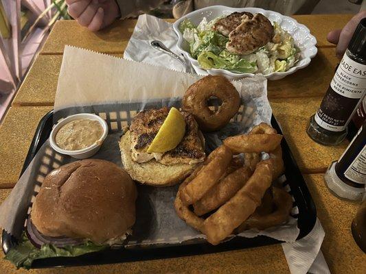 Small blackened grouper sandwich