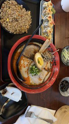 Spicy miso, fried rice, spicy California roll